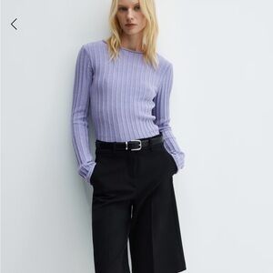 NWT Mango Lilac Cable Women's Sweater